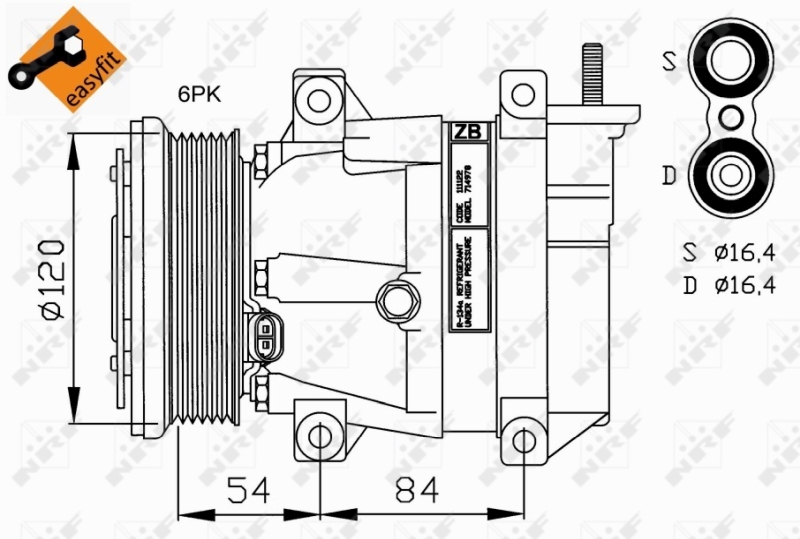 Kompressori, ilmastointilaite  art. 32220