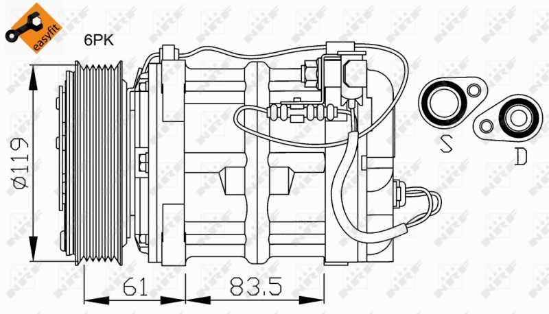 Kompressori, ilmastointilaite  art. 32108