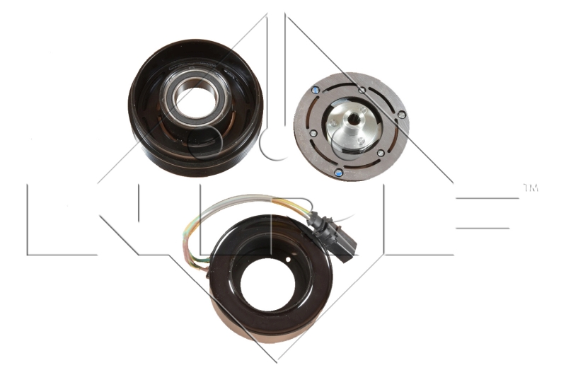 Magneettikytkin, ilmastointikompressori (Taakse, oikea, Taakse, vasen)  art. 380014
